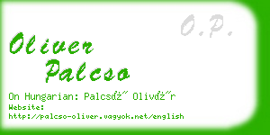 oliver palcso business card